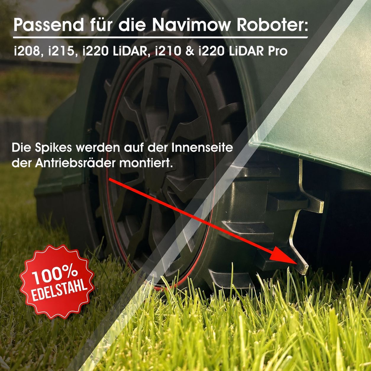 Spikes for Segway Navimow robotic lawnmower  i208, i215, i220 LiDAR, i210 & i220 LiDAR Pro stainless steel