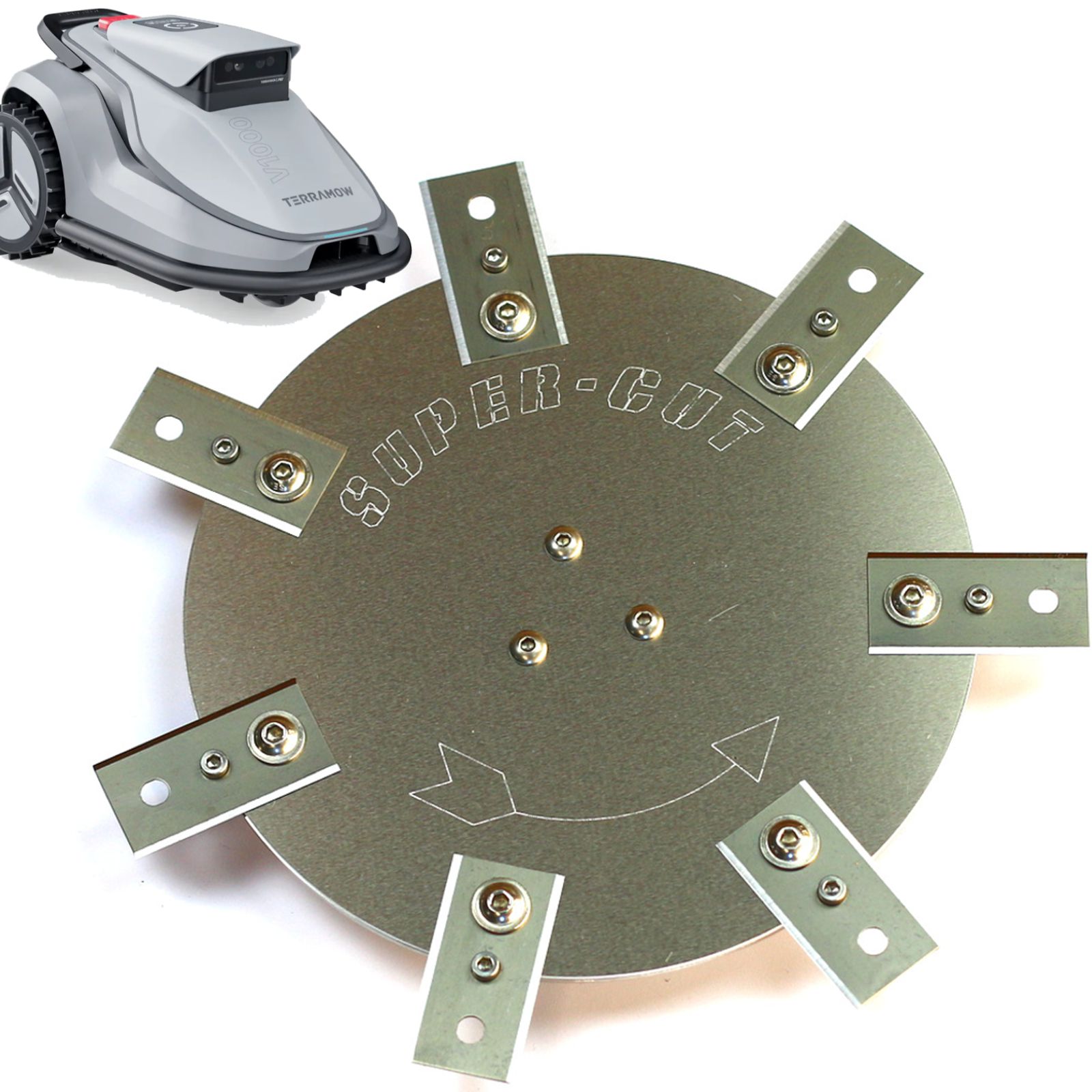 Messerscheibe TerraMow V1000 Edelstahl / Aluminium - 7 feststehende Klingen